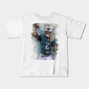JALEN HURTS IN WATERCOLOR PAINTING-3 Kids T-Shirt